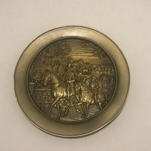 1977 Currier and Ives May Morning Brass Decor Plate